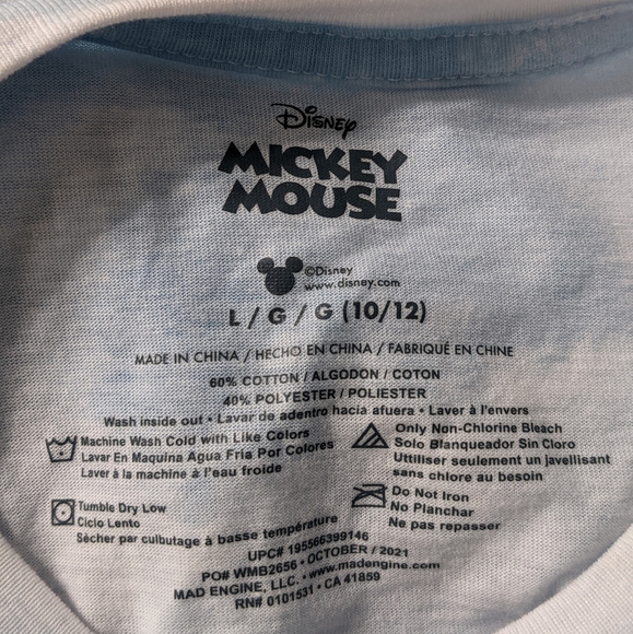 Disney Mickey Mouse Boys Tie Dye Short Sleeve Graphic T-Shirt, Large(10/12), NWT - Picture 3 of 3